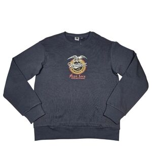 NWOT Miller High Life Draught Beer Logo Crewneck Sweatshirt Black Men's Sz Small